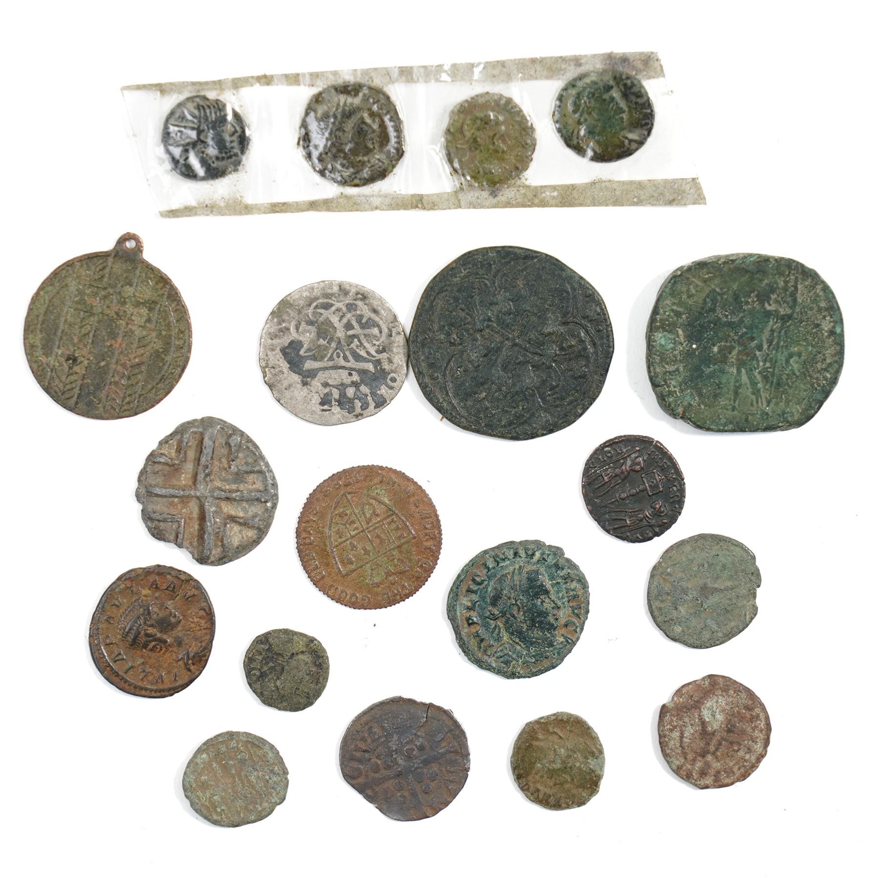 Collection of predominantly Roman bronze coinage with some Saxon and later examples (19)