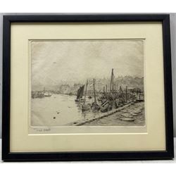 William Lionel Wyllie (British 1851-1931): 'Whitby' - the Fish Market, dry point etching inscribed in pencil 'Trial Proof' 16cm x 20cm
Provenance: with Chris Beetles, St. James's, London, label verso