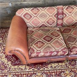 Tetrad Eastwood leather and kilim fabric sofa