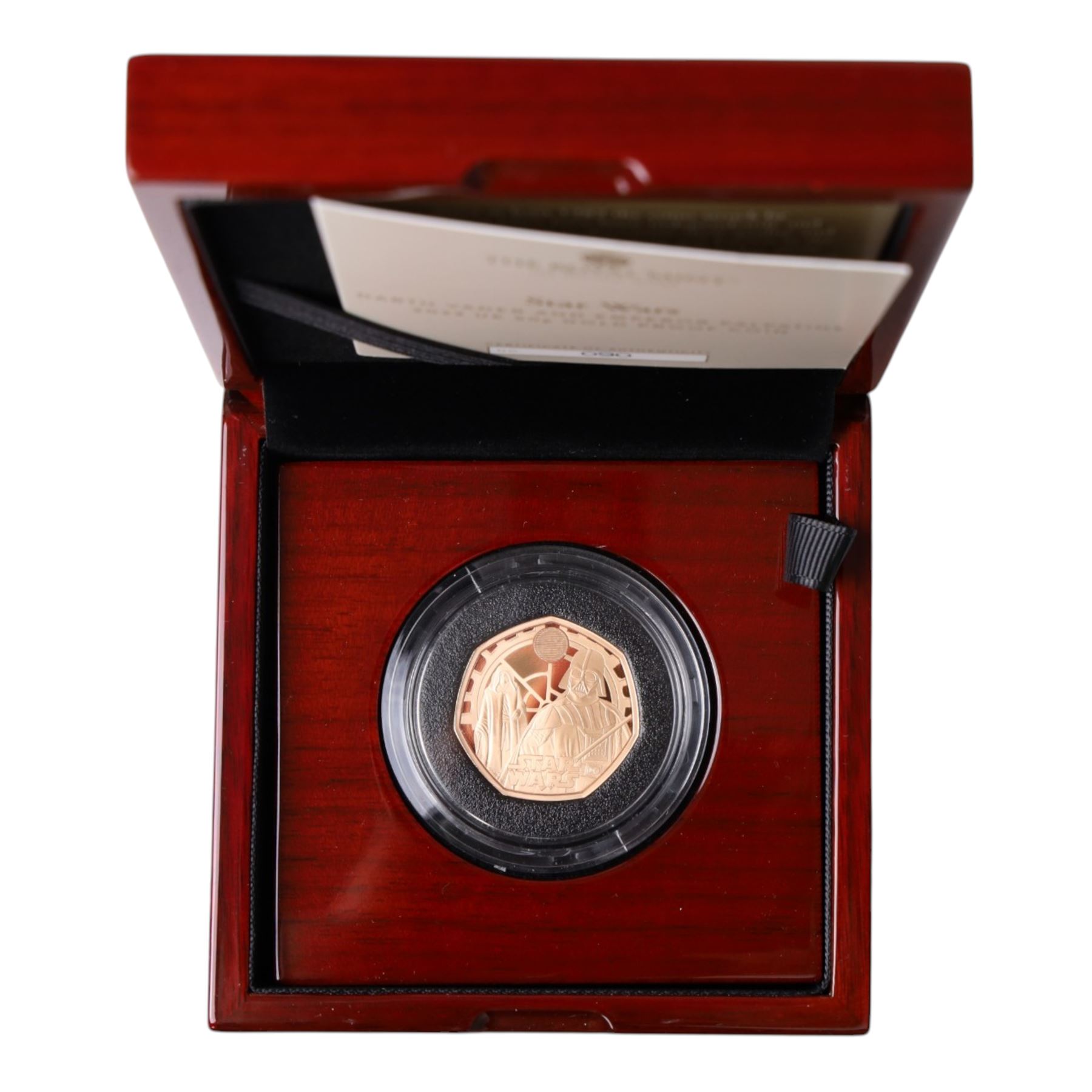The Royal Mint United Kingdom 2023 'Star Wars Darth Vader and Emperor Palpatine' gold proof fifty pence coin, cased and boxed with certificate