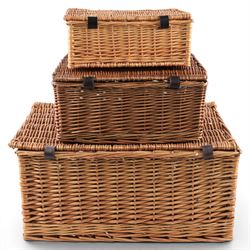 Three wicker baskets, largest L59cm 