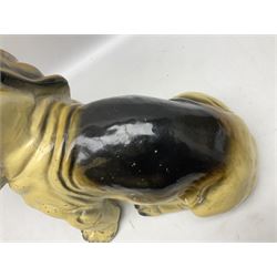 Composite model of a seated Basset Hound, H34cm