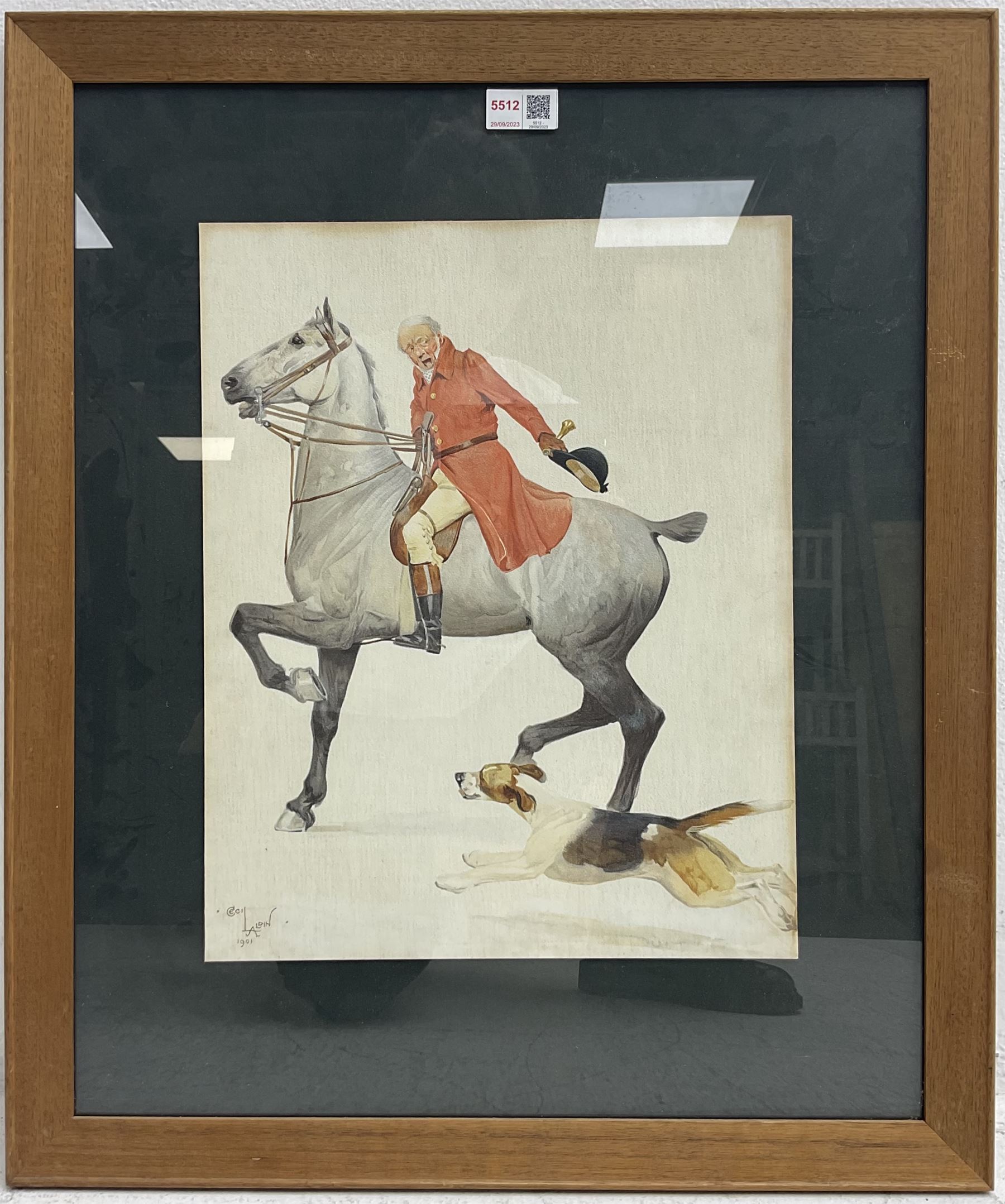 After Cecil Aldin (British 1870-1935): The Huntsman, chromolithograph pub. 1901