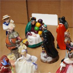 Fifteen miniature Royal Doulton figures, including Balloon Sellers, Top O The Hill, etc 