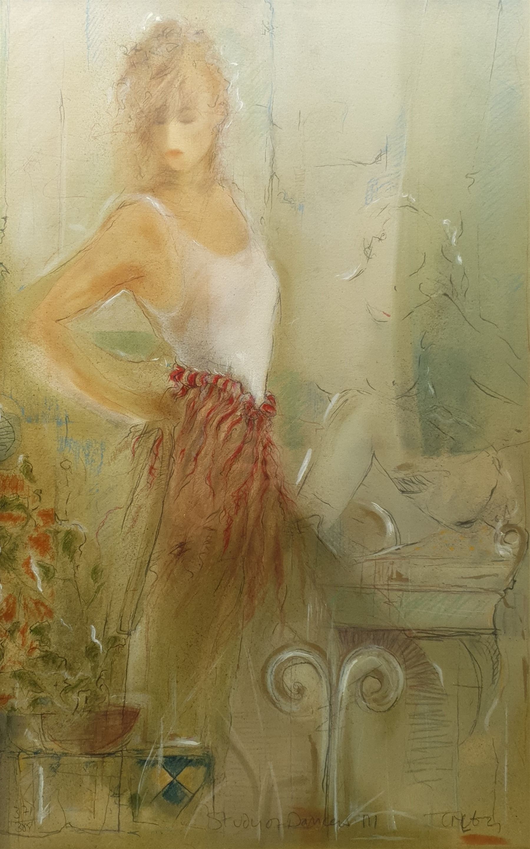 Janet Treby (British 1955-): 'Study of Dancers III', screenprint signed titled and numbered 371/385 in pencil 73cm x 50cm