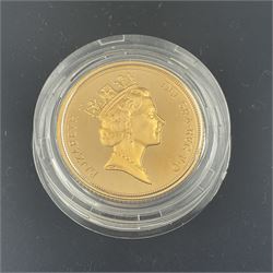 Queen Elizabeth II 1994 gold proof full sovereign coin, cased with certificate