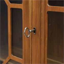 Maddox of Jamestown New York - Georgian design mahogany bureau bookcase, broken arch pediment with central finial, astragal glazed bookcase, above a fall front writing slope with fitted interior, four serpentine drawers, raised on claw on ball feet 