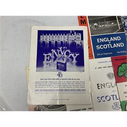 Fourteen football programmes for International matches 1949-66 including England v Ireland Youth International at Boothferry Park Hull May 14th 1949; eight England v Scotland at Wembley, Hampden Park, Newcastle etc; England v Portugal October 25th 1961; England v Austria May 10th 1967 etc (14)