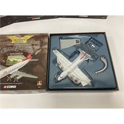 Corgi - Aviation Archive, eleven ‘Classic Propliners’ 1:144 scale models comprising Vickers Viscount models; 47601 700 Series British European Airways; 47602 Parcelforce; 47603 Continental Airlines; 47604 800 Series Lufthansa; 47605 700 Series British Eagle no.391/2900; 47606 806 Virgin Atlantic Airways; 47607 802 British European Airways; 47608 806 British Airways no.985/3000; 47609 836 British Midland Airways no.1530/2500; AA30501 800 Aer Lingus no.651/2100; AA30503 800 British Air Ferries no. 1131/2100; all boxed (11) 