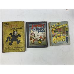 The Felix Annual 'the comic adventures of felix the film cat', The Japhet & Happy book , Hulm, Edward; Familiar Wild Flowers, with 40 coloured plates and other books