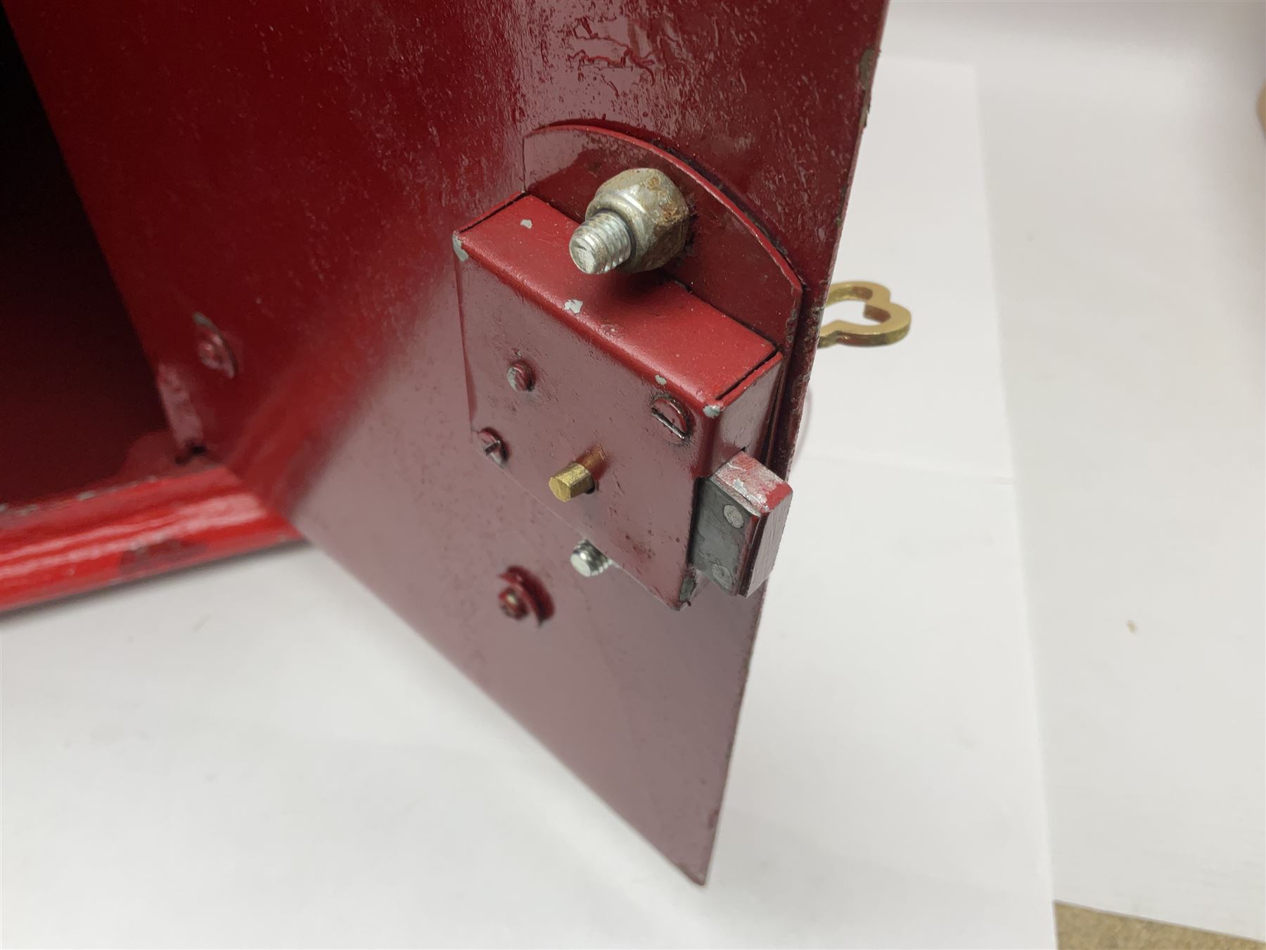 Modern painted metal wall mounted Postbox, H65cm, D35cm