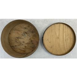 Attrib. Alfred Wallis (British 1855-1942): The Lighthouse, oil on circular wooden box signed, diameter 22cm height 11cm