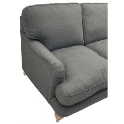 Marks and Spencer - 'Rochester' two-seat sofa on turned light wood feet, upholstered in charcoal fabric 