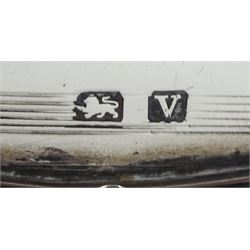 Pair of silver candlesticks by P H Vogel & Co, Birmingham 1970, silver spectacle case by W J Myatt & Co, Birmingham 1920 and five silver butter knives by James Dixon & Sons Ltd, Sheffield 1919