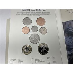 The Royal Mint United Kingdom 2021 brilliant uncirculated annual coin set, in card folder