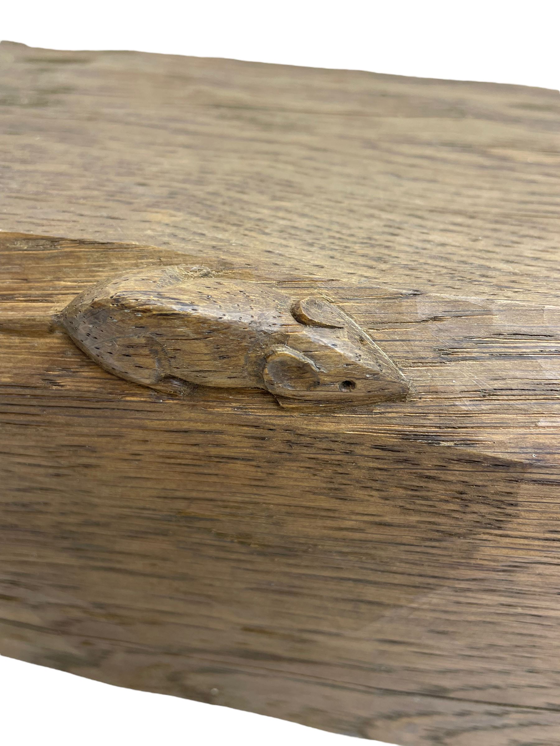 Mouseman - mid-20th century adzed oak lintel or mantle piece, directly from a house in the parish of Kilburn, by the workshop of Robert Thompson, Kilburn