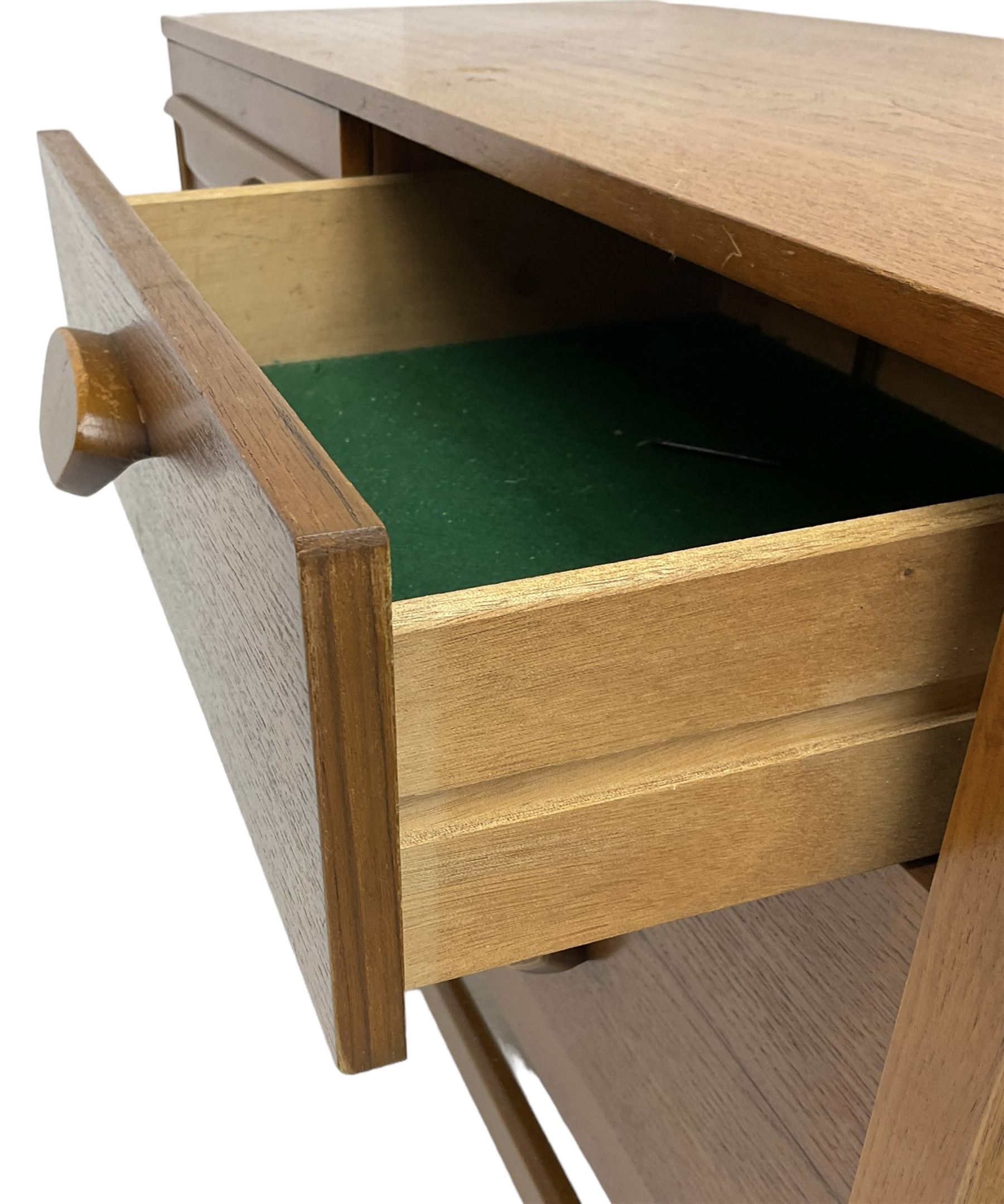 Stateroom by Stonehill - mid-20th century teak sideboard, fitted with single cupboard, double cupboard and three drawers