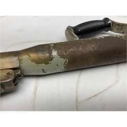 Schermulys Patent No.503324 nitro proof line throwing pistol No.15003; brass body with proof marks; the 32cm steel barrel with secondary handle over and original transfer 'The Schermuly Pistol Rocket Apparatus Ltd. London' L51cm overall