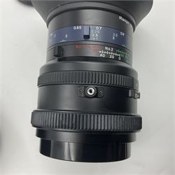 Seiko 'Mamiya Macro M 1:4.5 f=140mm M/L-A' lens serial no 003593 and Seiko 'Mamiya-Sekor Z f=110mm 1:2.8W' lens, serial no 56560