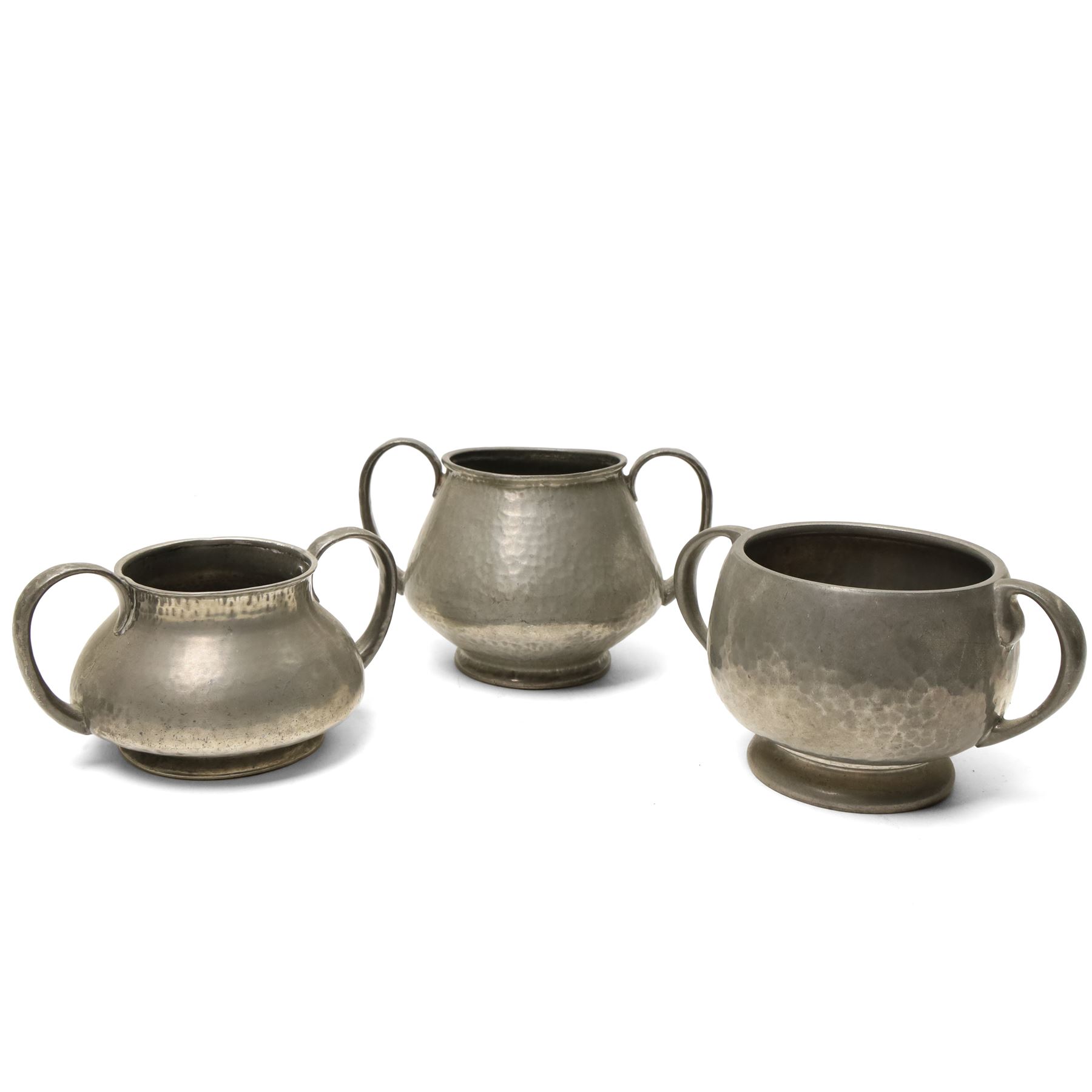 Tudric and other pewter including sugar bowls, milk jugs etc, small WMF Art Nouveau dish No262 and another No218
