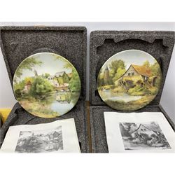Twenty-three Bradford Exchange collector's plates with boxes and certificates, including Une Journee au bord de l'eau, wehrhaftes vischering, Vieux moulin a eau en Alsace etc 