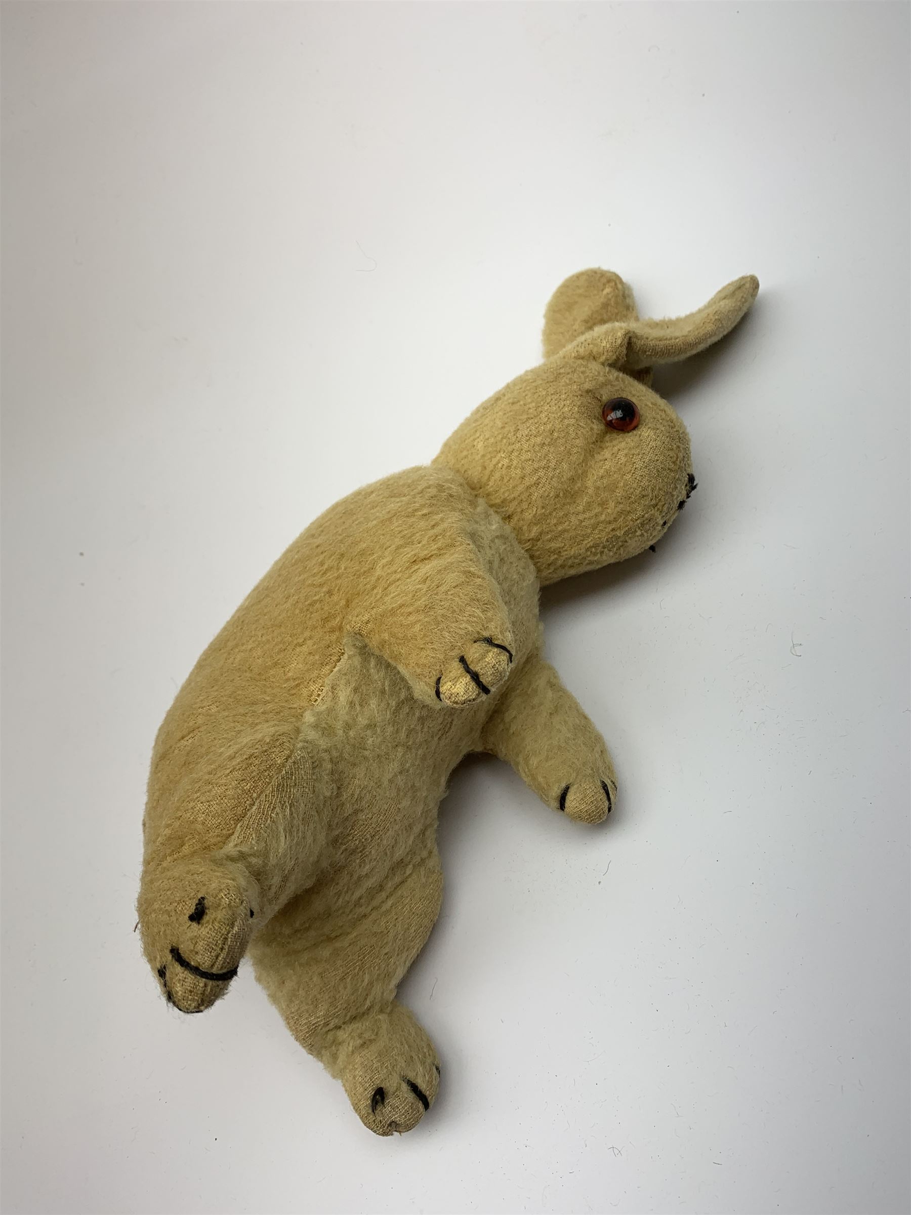 Three 1950s animals comprising unusual hide koala bear with traces of original fur, swivel jointed head, glass eyes and jointed limbs H16
