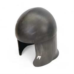 Selection of reenactment related items, including Archers sword, helmet and shield, with another helmet and chain mail 