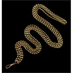 19th/early 20th century gold double strand chain with clip, stamped 9c