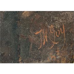 Thomas Musgrove Joy (British 1812-1866): Young Girl with Peaches, oval oil on canvas signed 88cm x 68cm