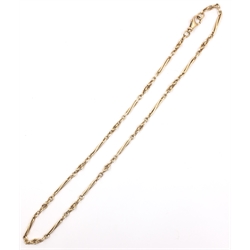  9ct gold fancy twist figaro necklace hallmarked approx 25gm   