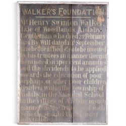 Painted wooden sign, The Walkers Foundation, H95cm, W70cm