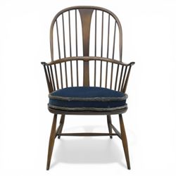 Ercol - mid century dark elm Windsor chair