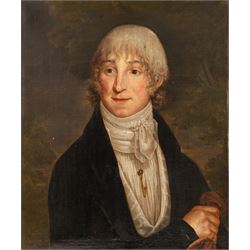 English School (Early 19th century): Portrait of a Regency Gentleman, oil on canvas unsign...