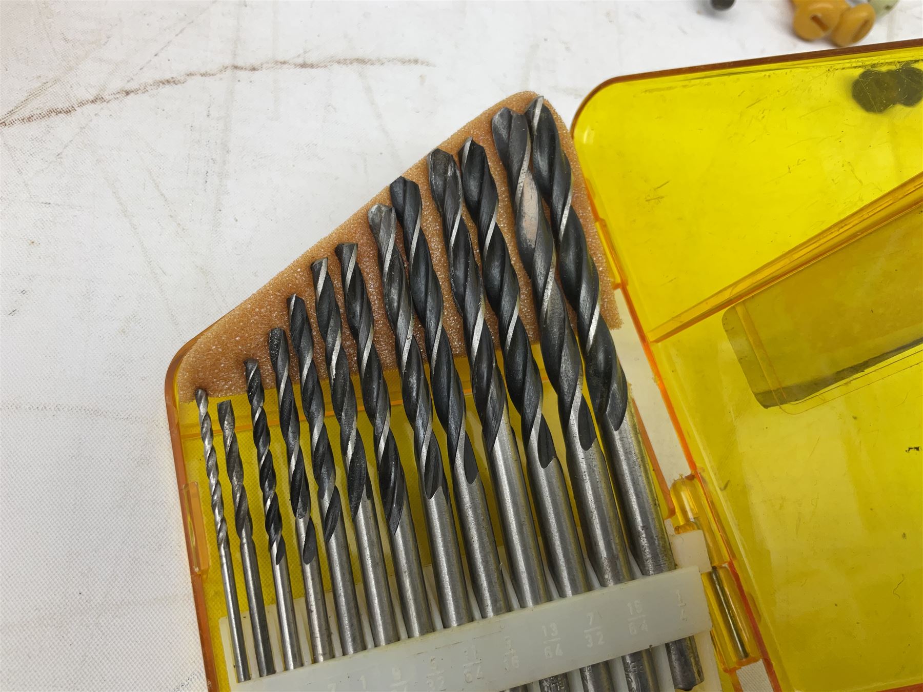 Boxed Stanley 803 hand drill, set of 13 twist drills etc