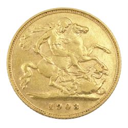 King Edward VII 1903 gold half sovereign coin