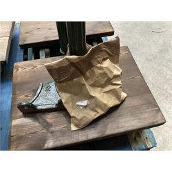 Two pairs of Victorian cast iron potato scales, one damaged with a 5kg weight