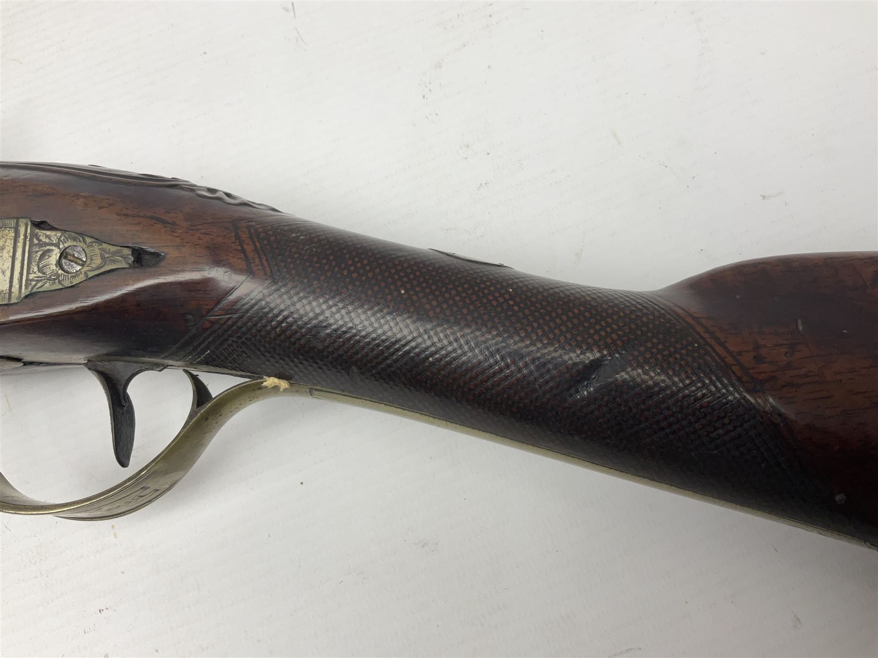 Early 19th century 20-bore flintlock converted to percussion fowling piece by Fisher, the 96.5cm(38
