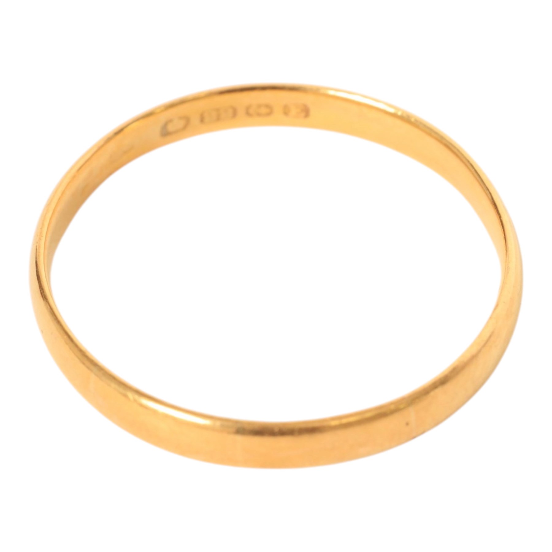 22ct gold wedding band, hallmarked