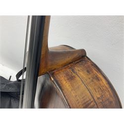Late 19th/early 20th century seven-eighth size cello with 72cm two-piece maple back and ribs and spruce top, bears label for S.C. Boleson-Petersen Copenhagen dated 1914 and Hull repair label for 1966, L117cm overall; in modern soft carrying case