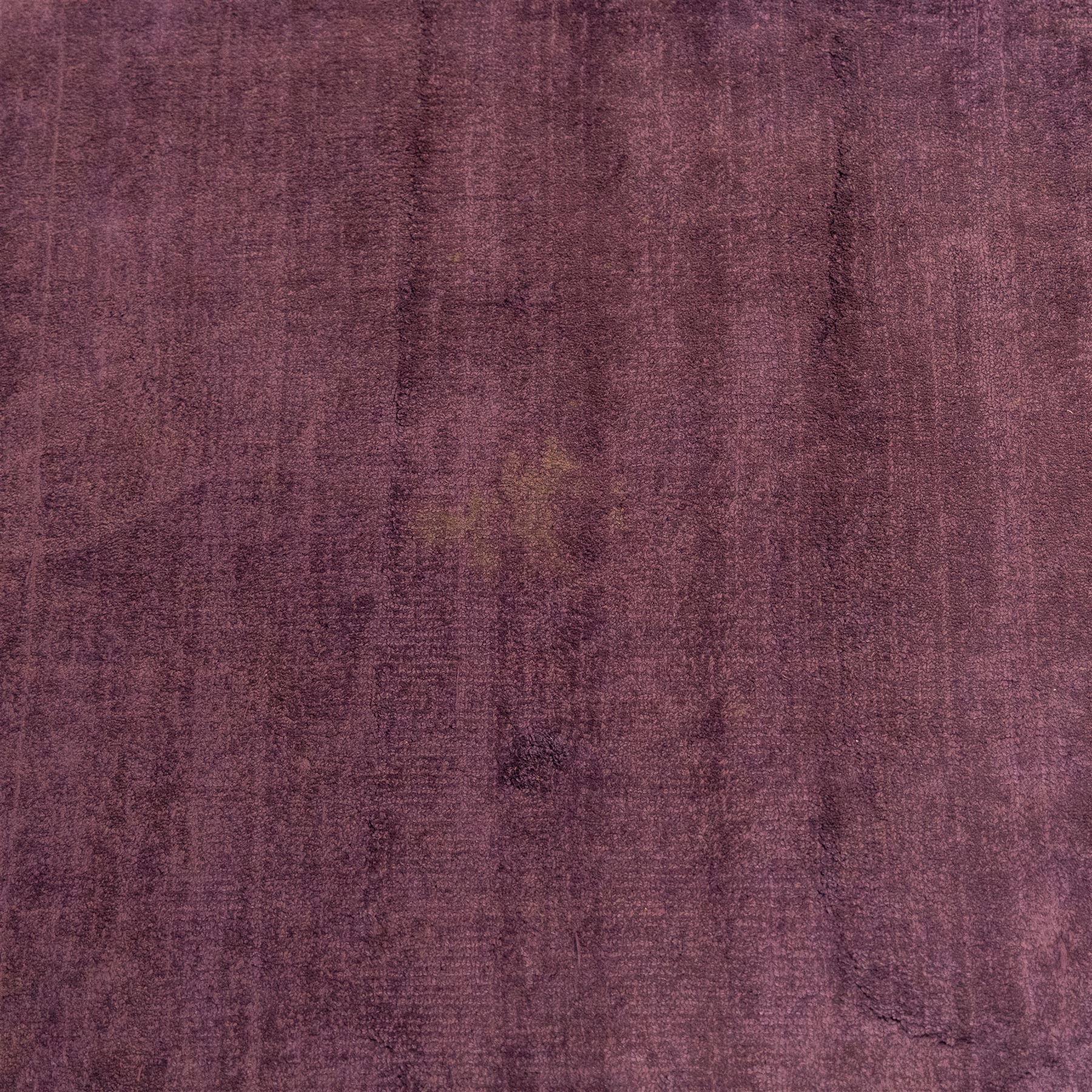 Jacaranda - 'Satara' damson coloured low pile hand woven rug, tencel yarn with cotton backing 