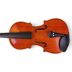 Chinese violin, in fitted case with bow, L