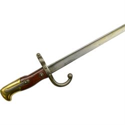 French chassepot bayonet the spine engraved St. Etienne, Mass 1876, with matching scabbard, German Waffenfabrik Bayonet and British Remington 1913 pattern bayonet 