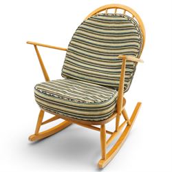 Ercol - 'Windsor' light elm and beech rocking chair 
