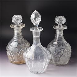 *Set of seven cut glass decanters, max H33cm (7)From the Kirkham Hall Attic & Cellar Collection, sold without reserve