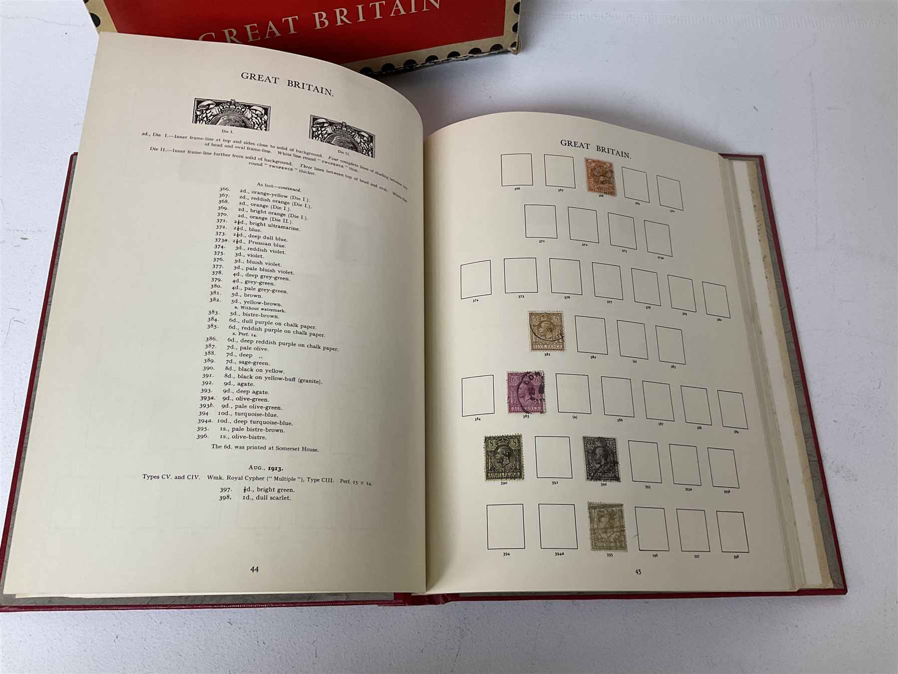 Queen Victoria and later Great British stamps housed in a red 'Windsor' album, including penny reds etc