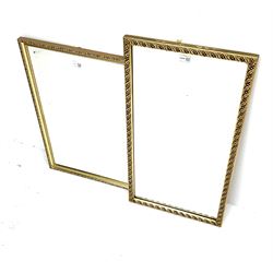 Two rectangular guilt frame mirrors 