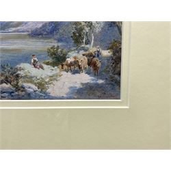 Charles Edmund Rowbotham (British 1856-1921): 'Lake Lungern - Switzerland', watercolour heightened in white signed 13cm x 19cm
Provenance: with Bonhams Chester