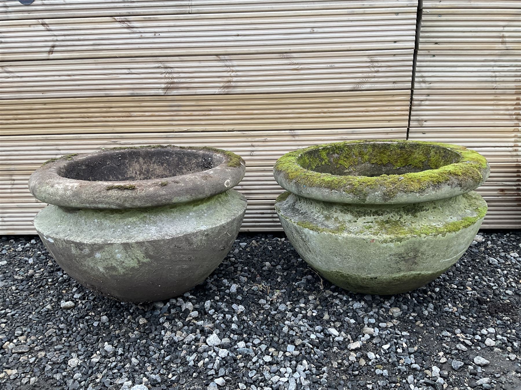 Pair of large cast stone garden planters  - THIS LOT IS TO BE COLLECTED BY APPOINTMENT FROM DUGGLEBY STORAGE, GREAT HILL, EASTFIELD, SCARBOROUGH, YO11 3TX