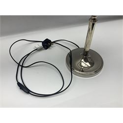 Chrome candelabra style table lamp with shade, H76cm