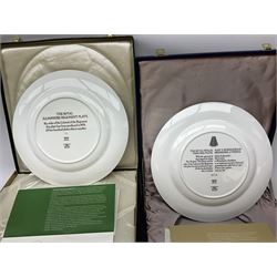 Seven limited edition Spode Military collector's plates comprising The Argyll & Sutherland Highlanders, The Gordon Highlanders, The Royal Hampshire Regiment, The Royal Welch Fusilliers, The Cheshire Regiment, The Gloucestershire Regiment and The United States Marines, all boxed and with certificate  (7)